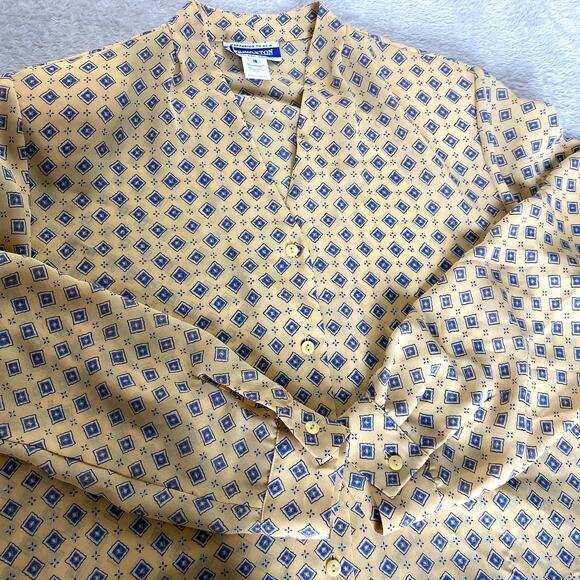 Vintage Pendleton Blouse & Skirt 2pc Set Women 18 Yellow Geometric USA Old Money - Picture 11 of 15